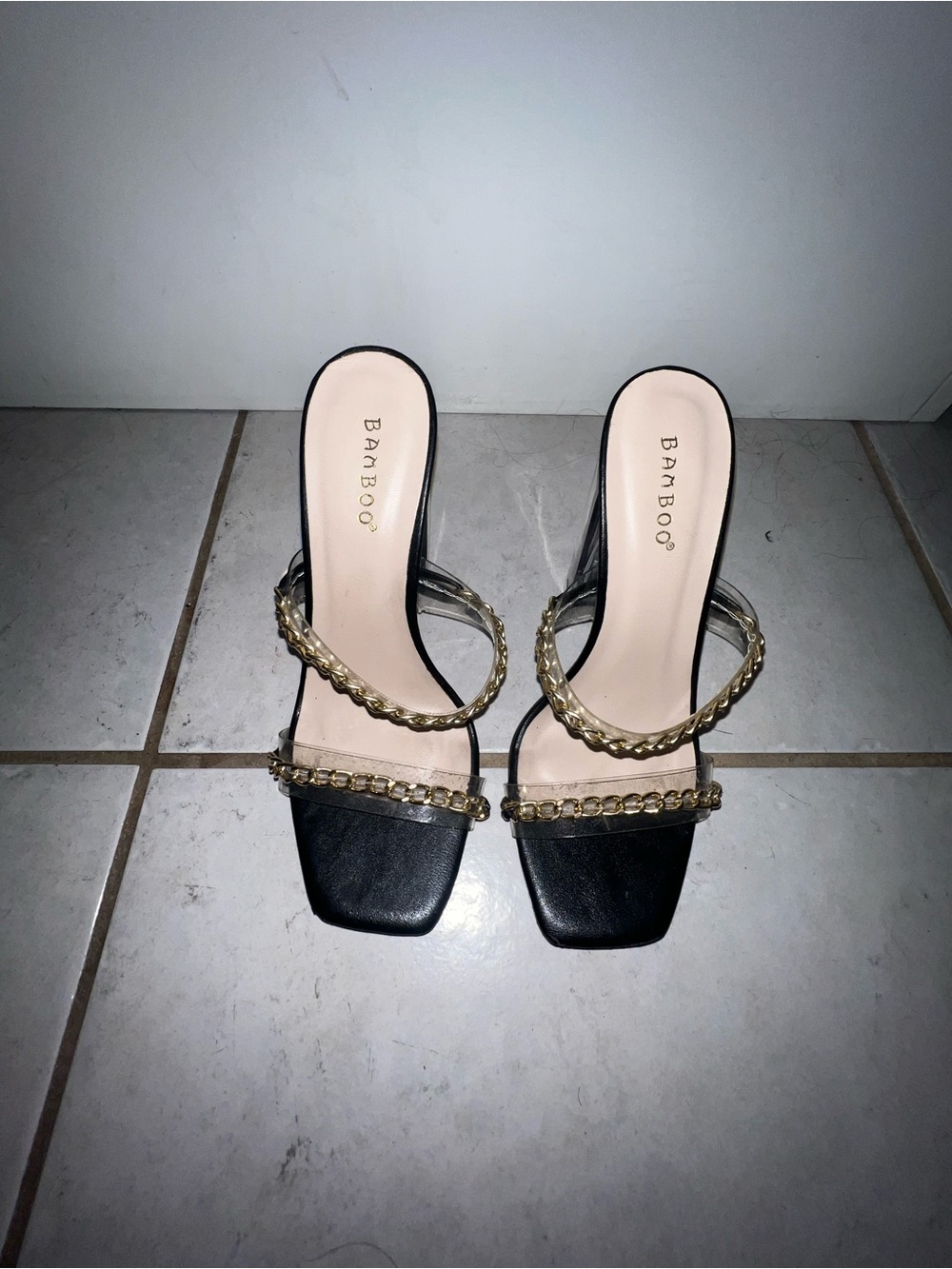 BAMBOO Black Heeled Sandals